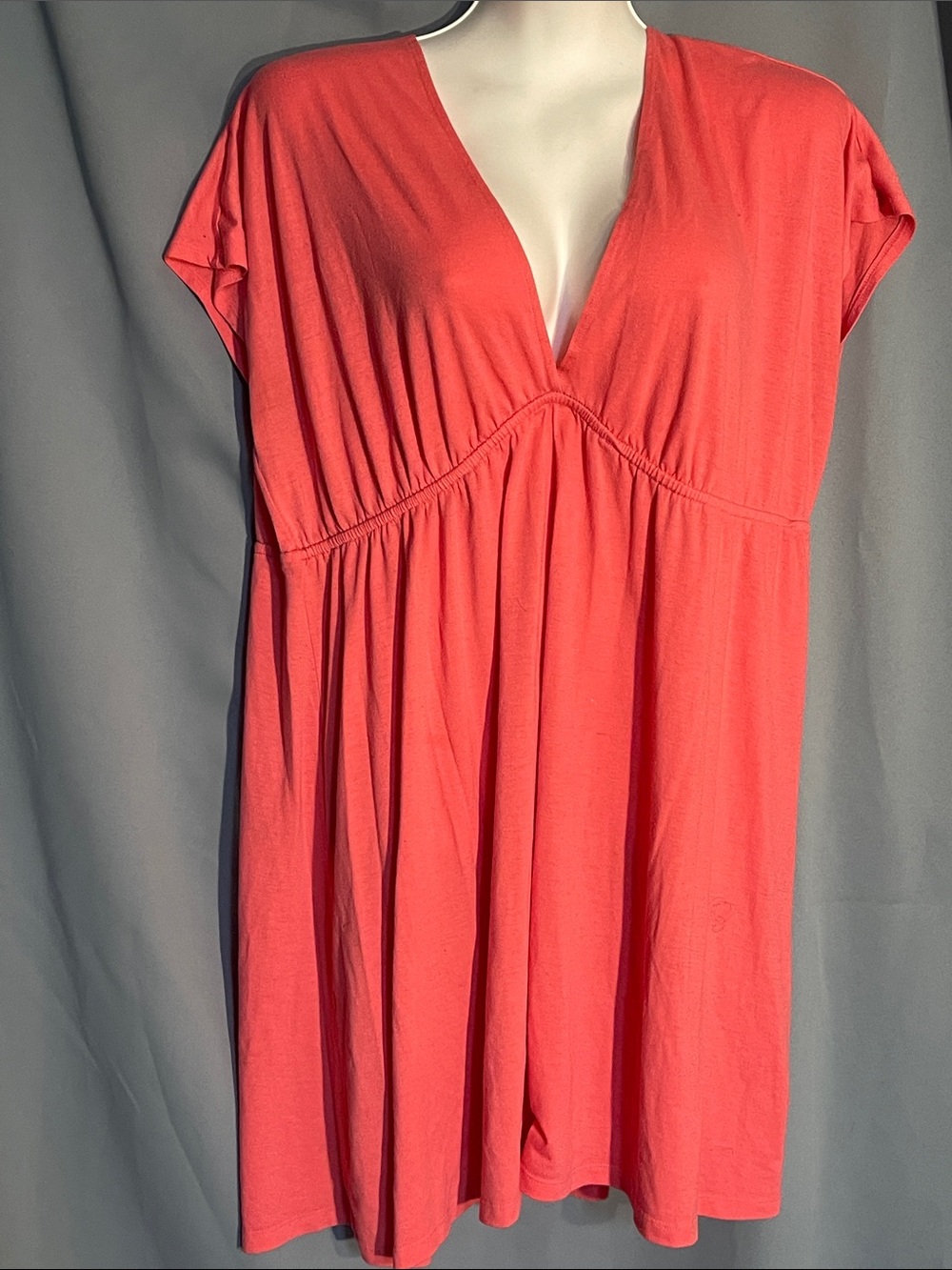 Faded Glory Coral V-Neck Empire Waist Tunic